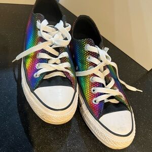 Converse Chuck Taylor’s Allstar Rainbow Foil Low Top Sneakers